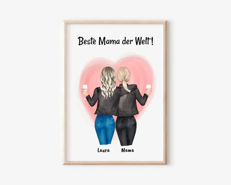Muttertag Poster Geschenk mit Tochter - Cantty