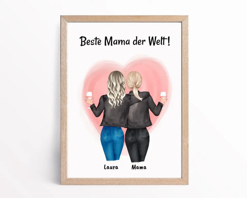 Muttertag Poster Geschenk mit Tochter - Cantty