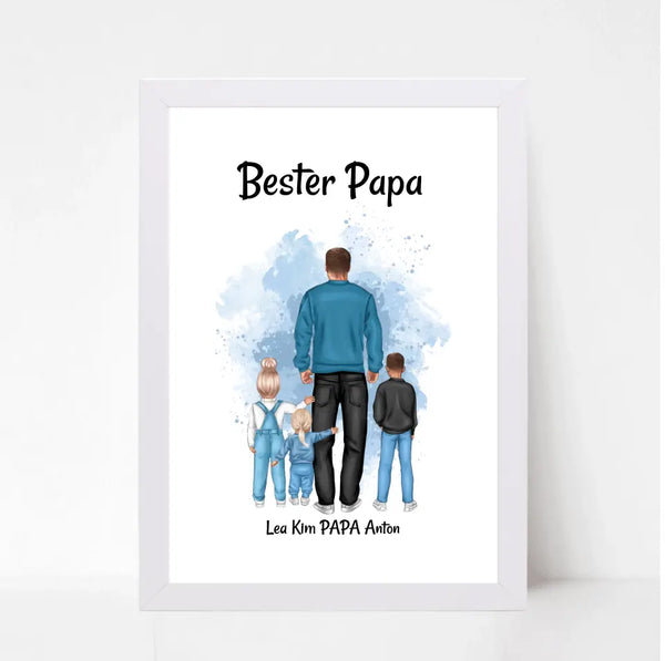 Vatertagsgeschenk Papa Kinder Bild & Poster personalisiert