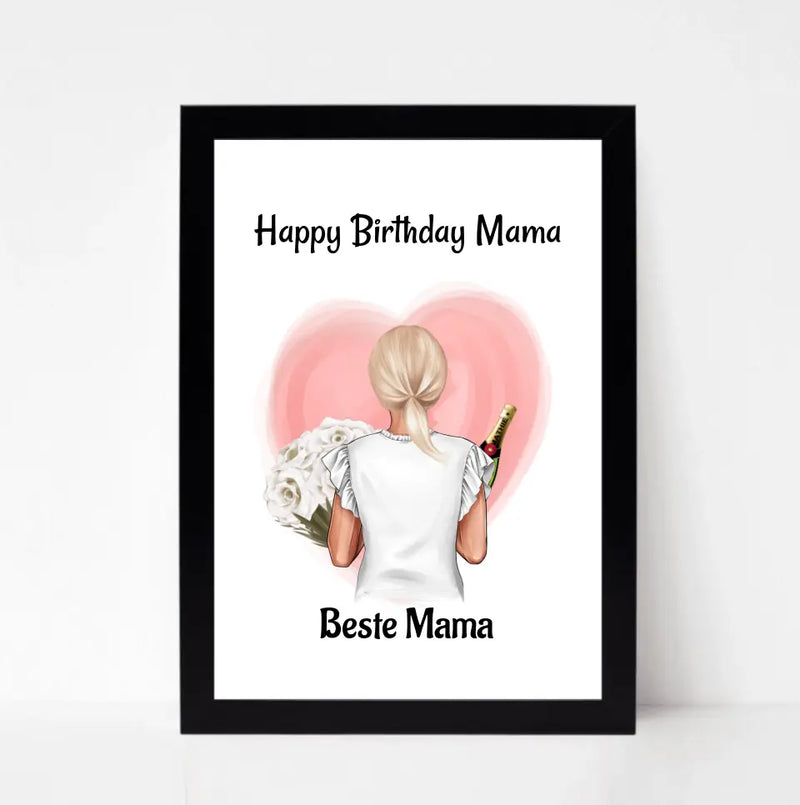 Mutter Geburtstag Bild & Poster personalisiert, Mama Geburtstagsgeschenk gestalten - Cantty
