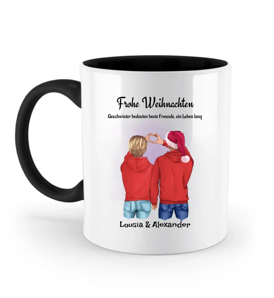 Weihnachtsgeschenk für Geschwister Tasse personalisieren - Cantty
