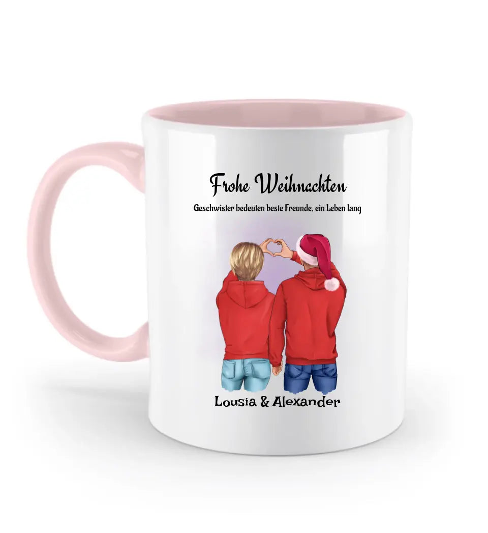 Weihnachtsgeschenk für Geschwister Tasse personalisieren - Cantty