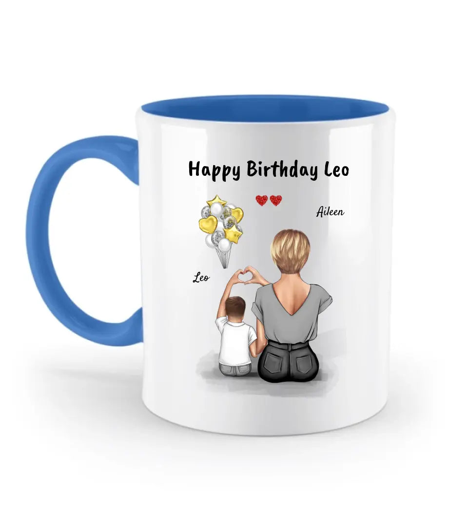 Mutter kleiner Sohn Tasse Geschenk personalisiert - Cantty