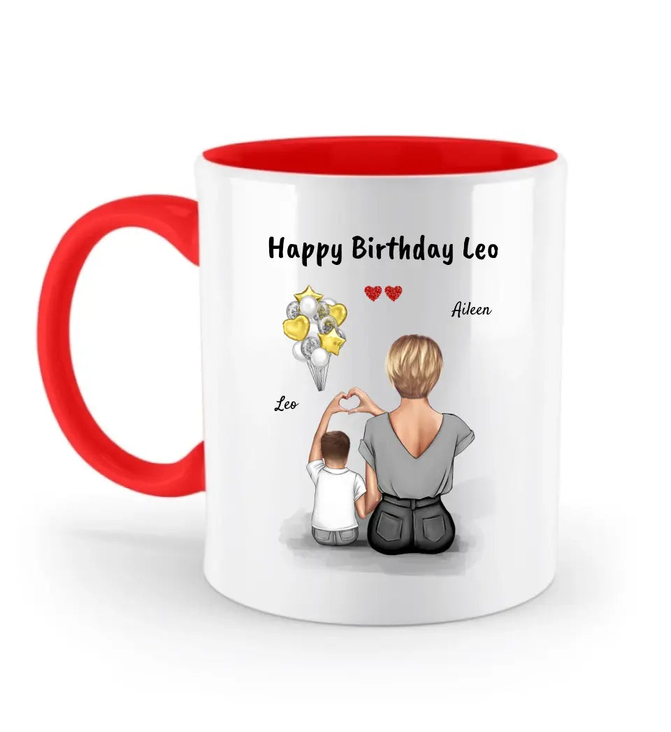 Mutter kleiner Sohn Tasse Geschenk personalisiert - Cantty