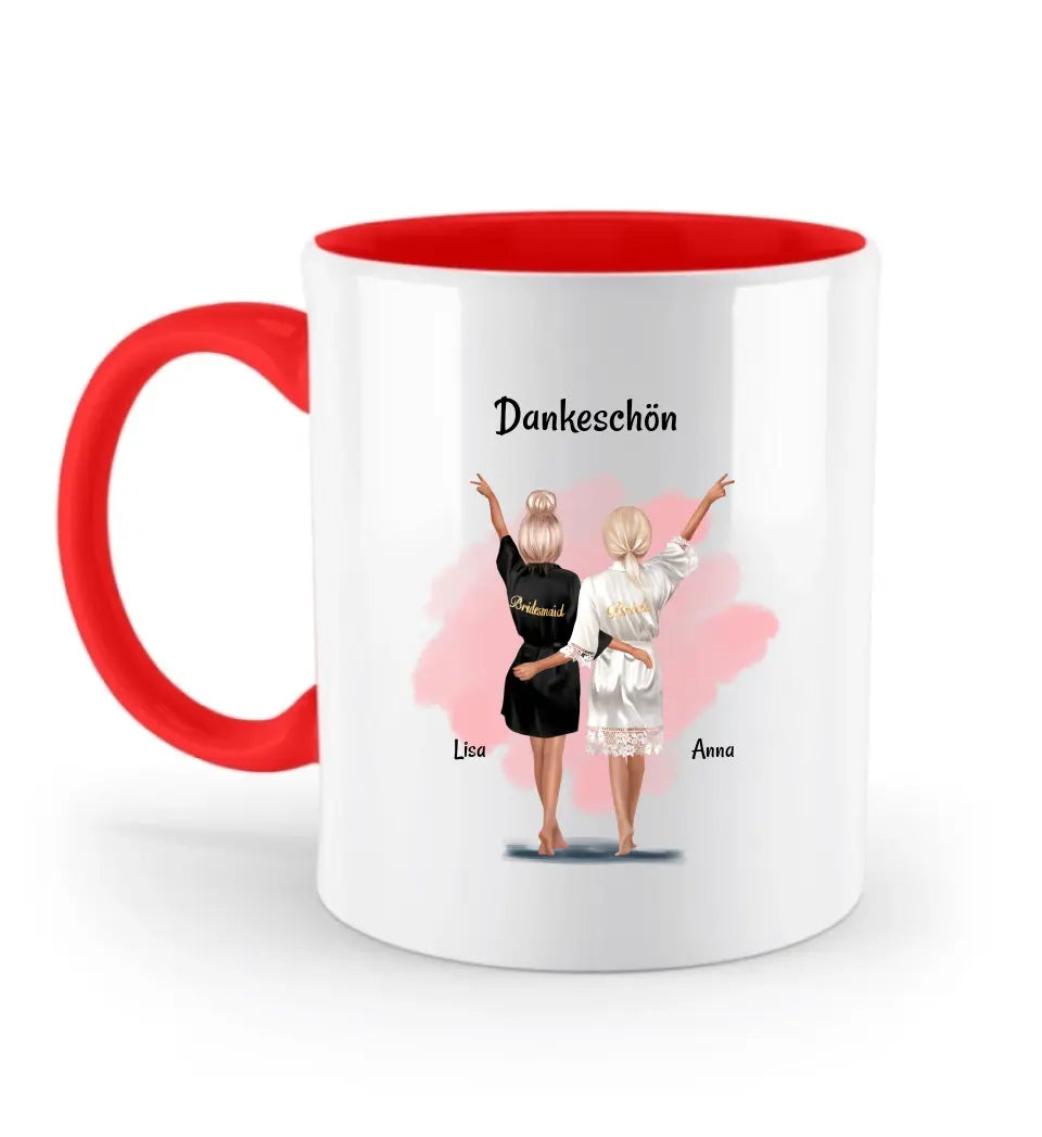 Danke Tasse Brautjungfer personalisiert - Cantty
