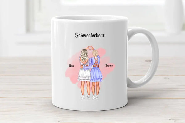 Tasse für Schwester Geburtstag Geschenk personalisiert
