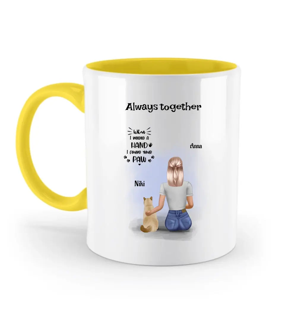 Tasse für Katzenliebhaberin Geschenk Frau & Katze personalisiert - Cantty
