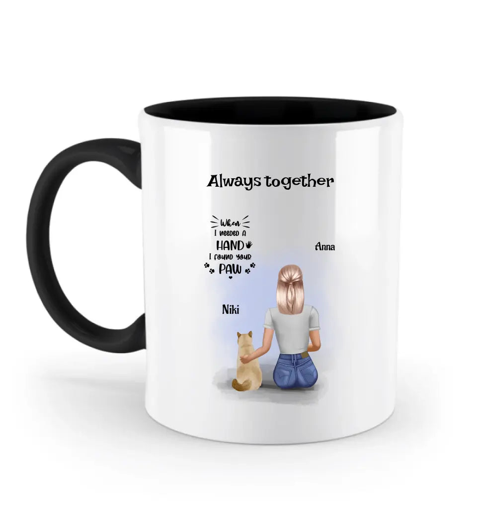 Tasse für Katzenliebhaberin Geschenk Frau & Katze personalisiert - Cantty