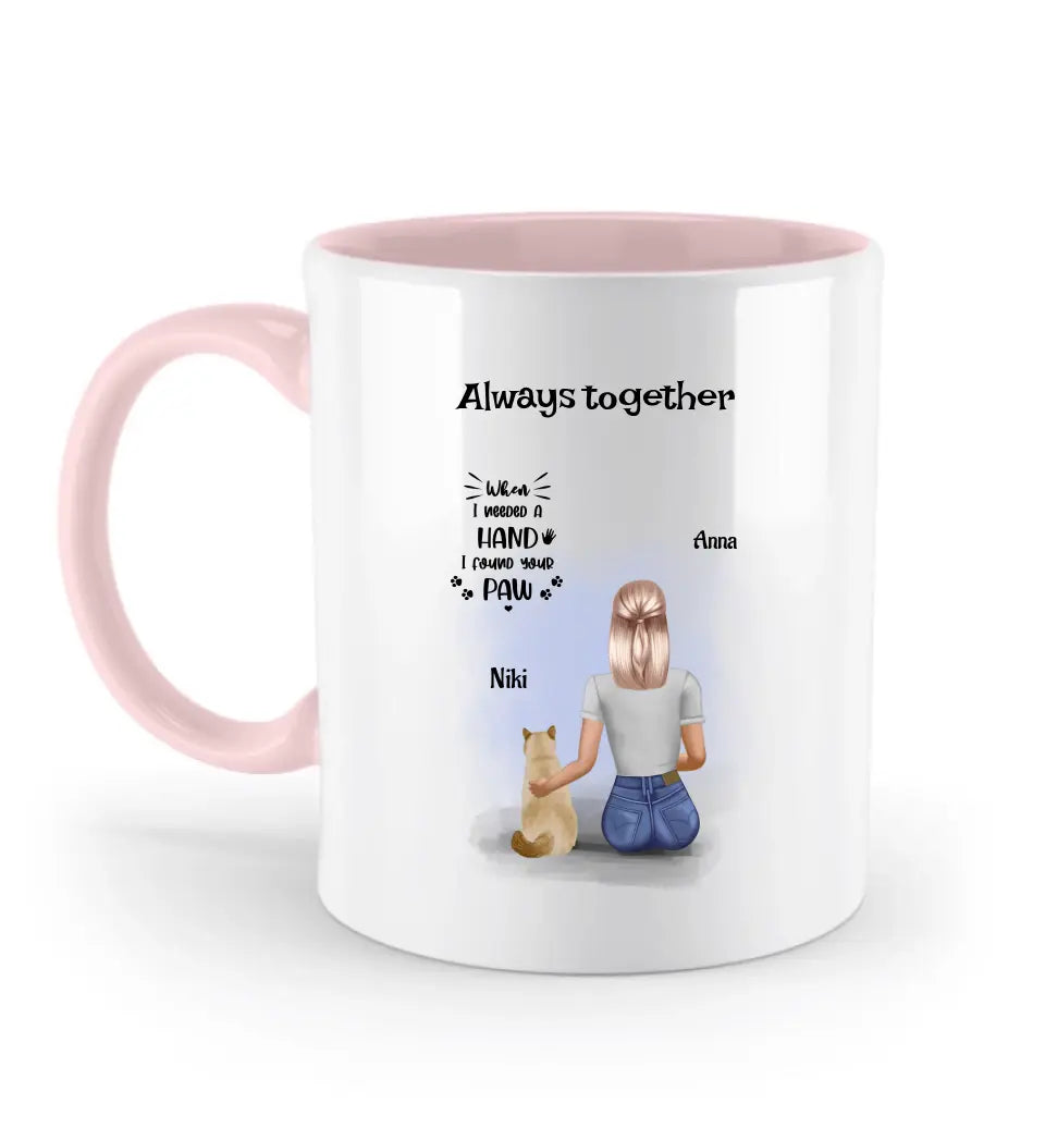Tasse für Katzenliebhaberin Geschenk Frau & Katze personalisiert - Cantty