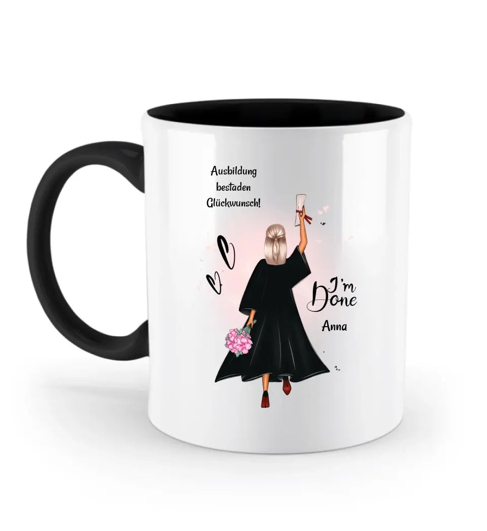 Ausbildung Tasse Abschlussgeschenk personalisiert für Mädchen - Cantty