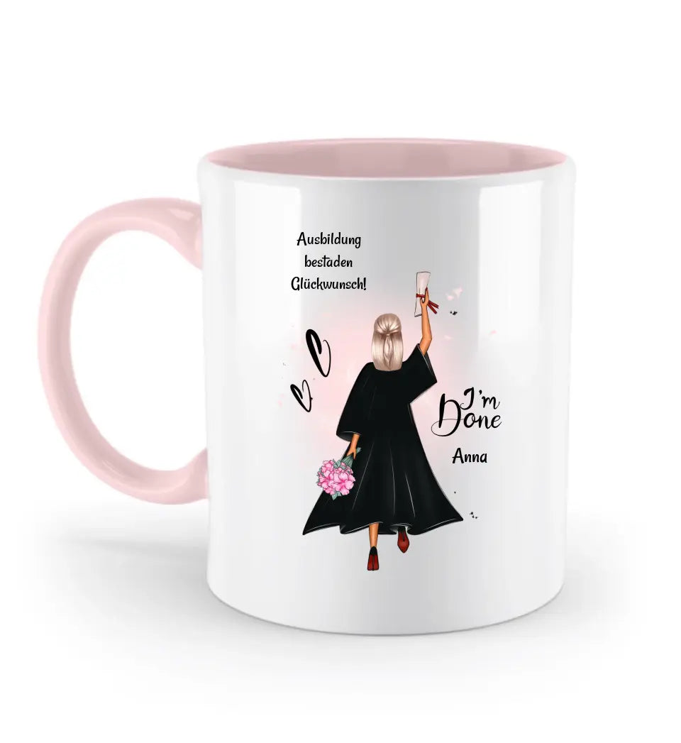 Ausbildung Tasse Abschlussgeschenk personalisiert für Mädchen - Cantty