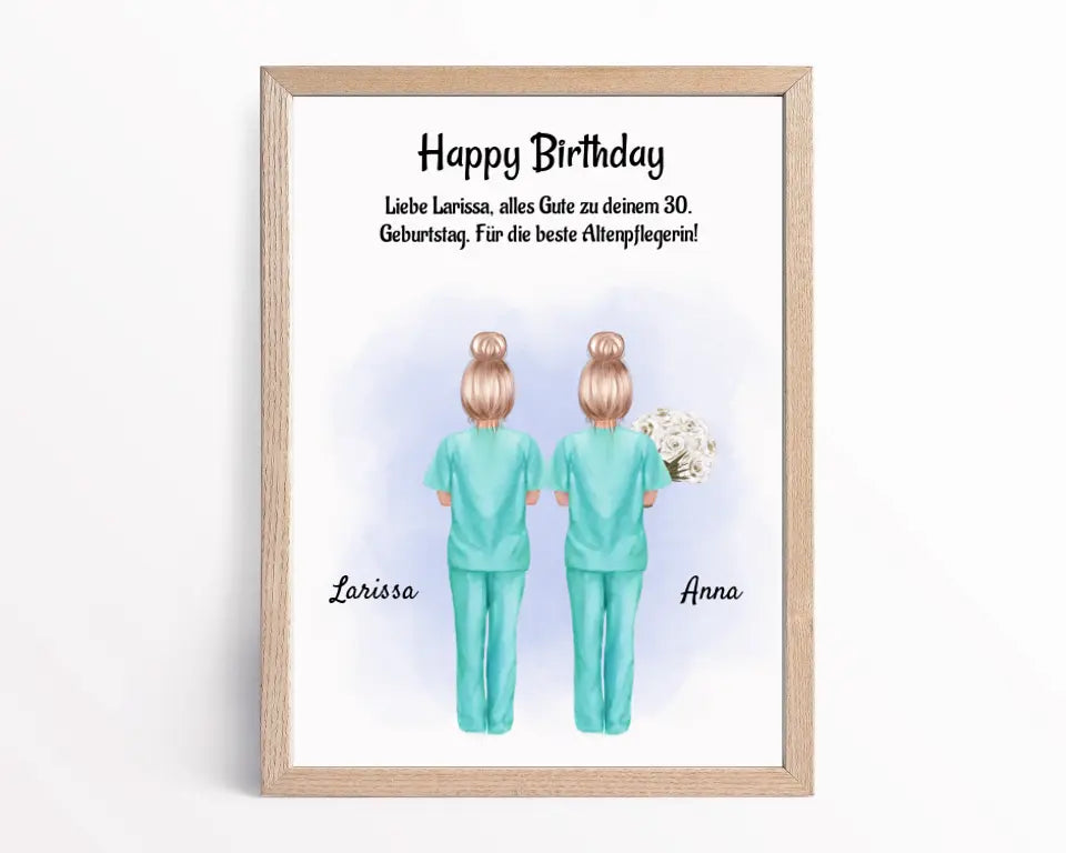 Krankenschwester Geburtstag Geschenk Bild personalisiert