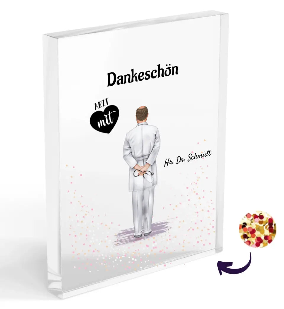 Doktor Danke Geschenk Acrylglas personalisiert