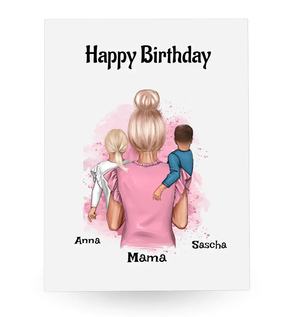 Mama und Kinder Acrylglas Bild Geburtstag Geschenk personalisiert