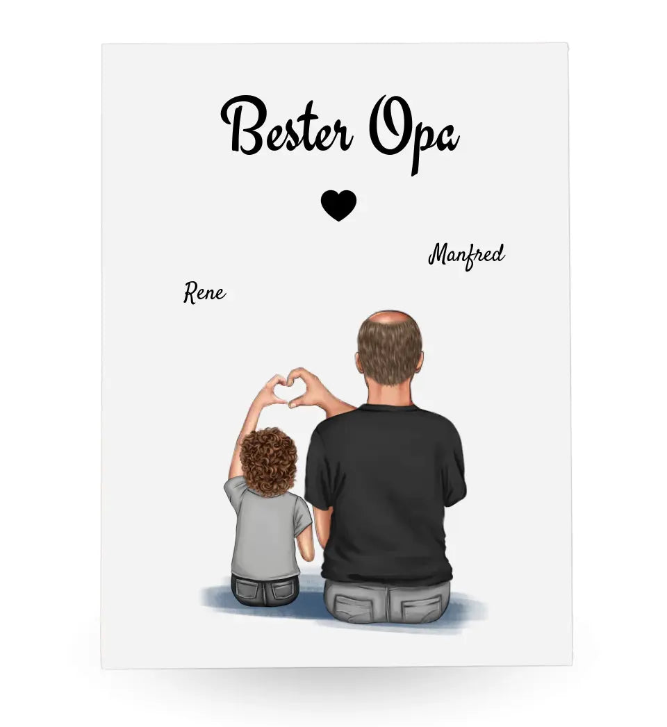 Opa Acrylglas Bild personalisiertes Geschenk Weihnachten von Enkel