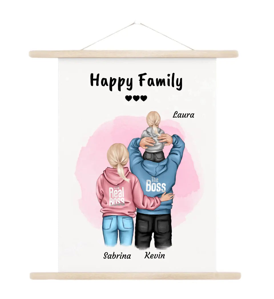 Familie Geschenk Leinwandbild mit Aufhänger