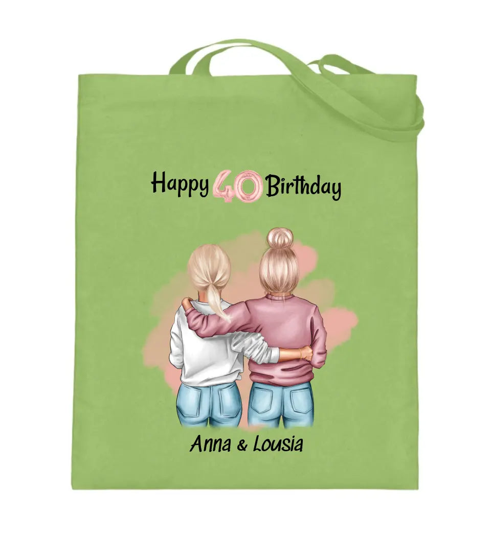 Beste Freundin 40 Geburtstag Jutebeutel Tasche Geschenk gestalten