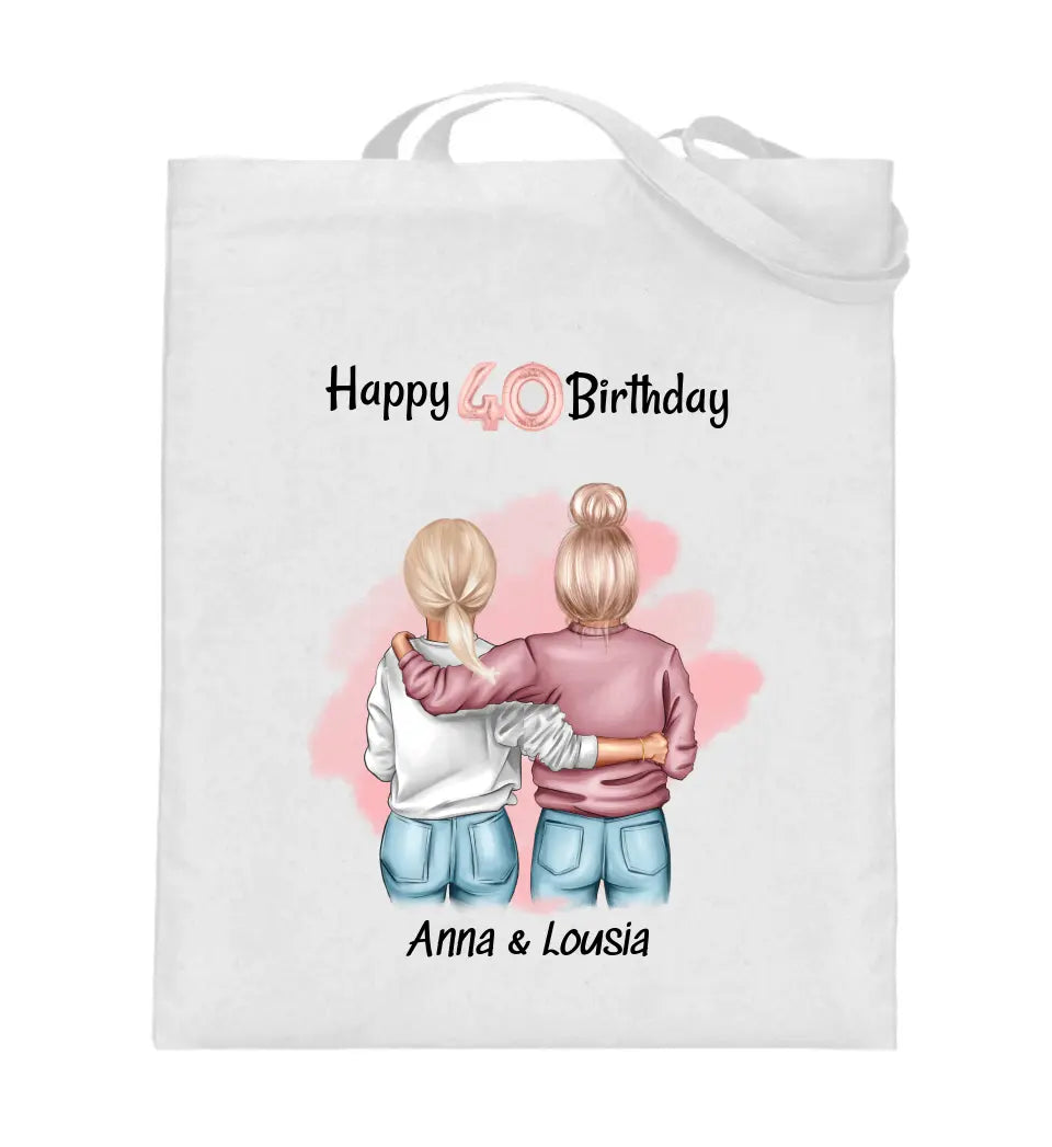 Beste Freundin 40 Geburtstag Jutebeutel Tasche Geschenk gestalten