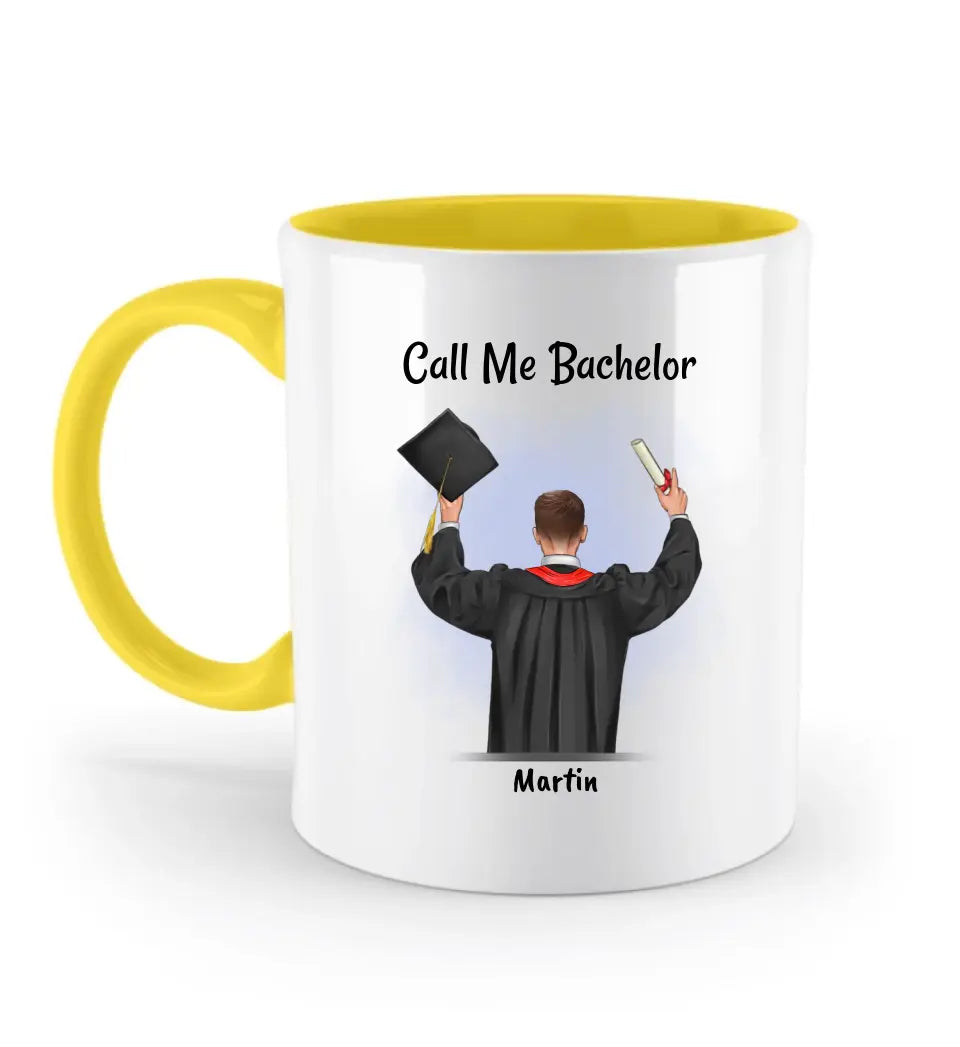 Call me Bachelor Tasse Junge Abschluss Geschenk