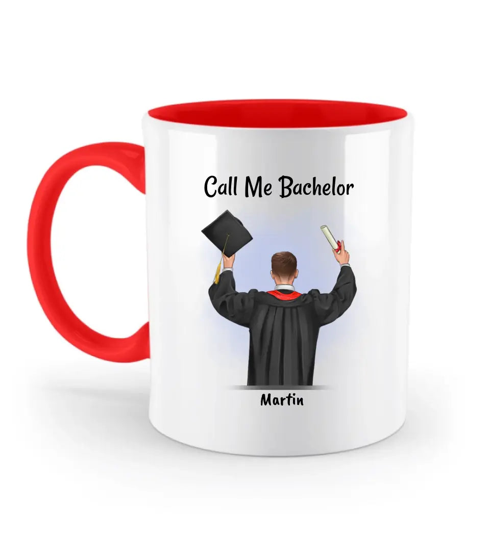 Call me Bachelor Tasse Junge Abschluss Geschenk