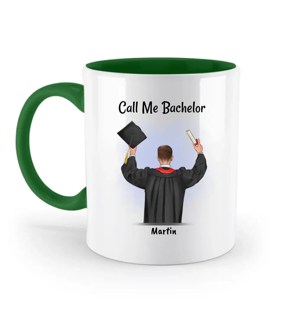 Call me Bachelor Tasse Junge Abschluss Geschenk