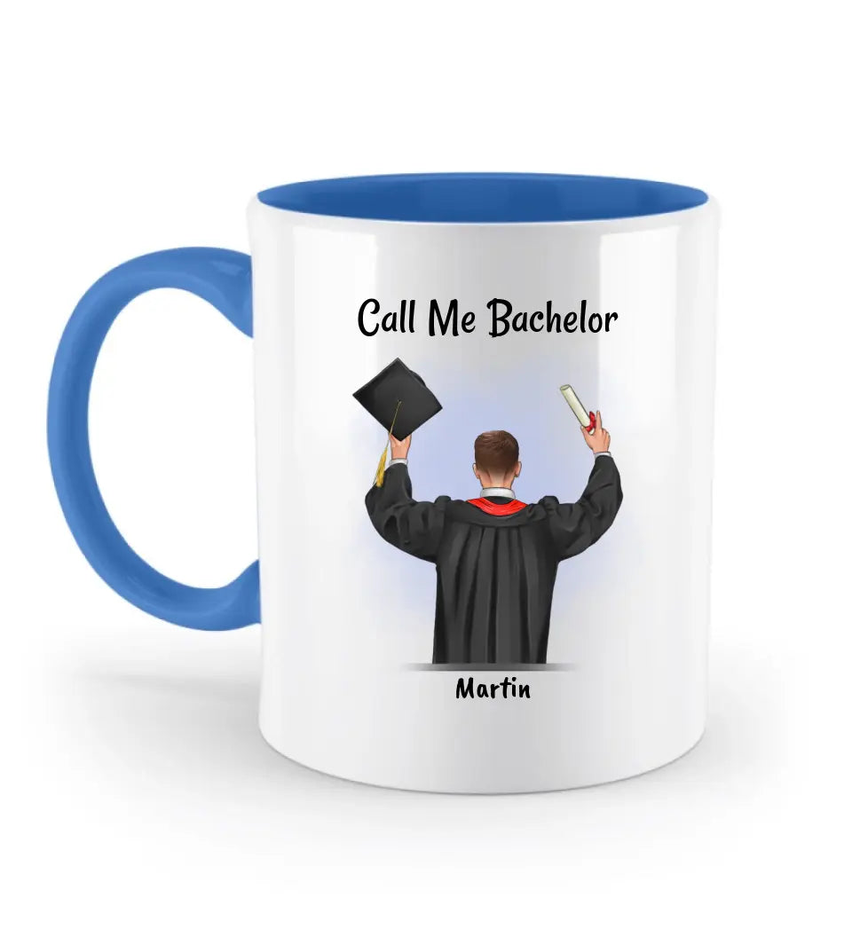 Call me Bachelor Tasse Junge Abschluss Geschenk