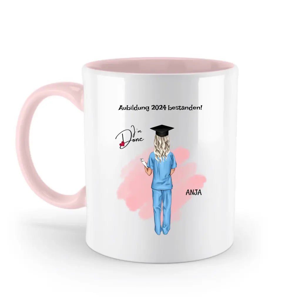 Pflegekraft Examen bestanden Abschluss Tasse Geschenk personalisiert