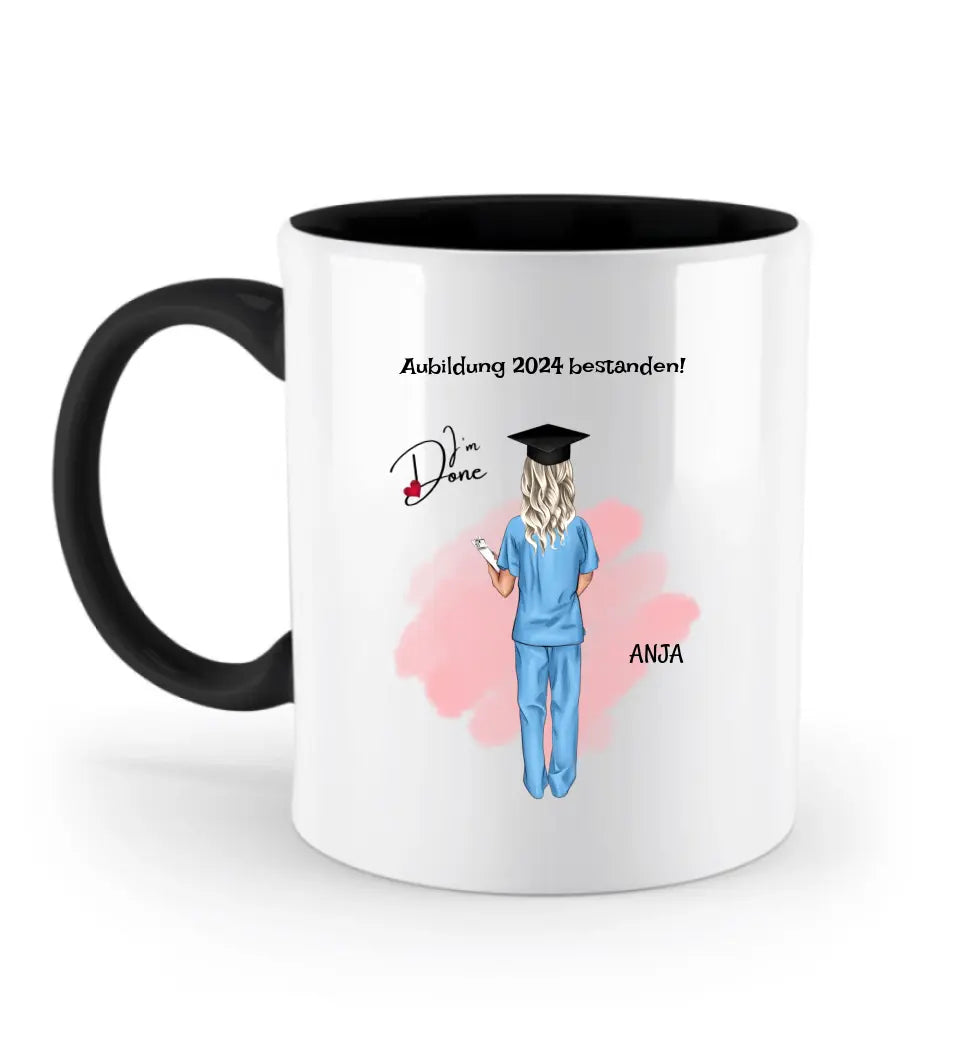Pflegekraft Examen bestanden Abschluss Tasse Geschenk personalisiert