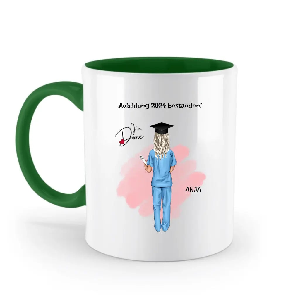 Pflegekraft Examen bestanden Abschluss Tasse Geschenk personalisiert