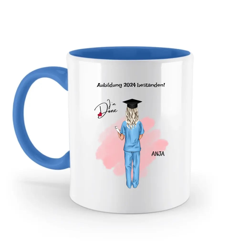 Pflegekraft Examen bestanden Abschluss Tasse Geschenk personalisiert