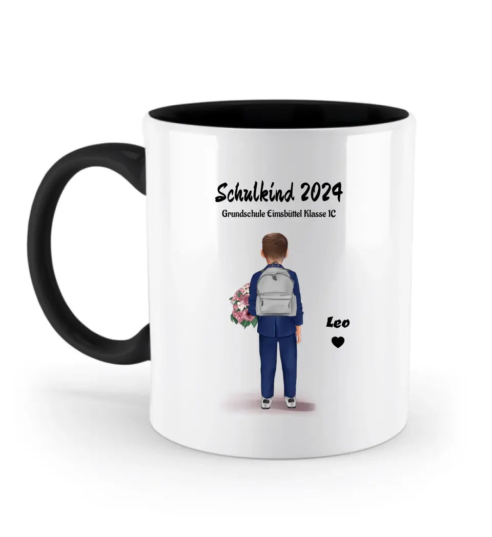 Personalisiert Einschulungs-Tasse „Schulkind 2025“ – Mit Name & Spruch, Rosa