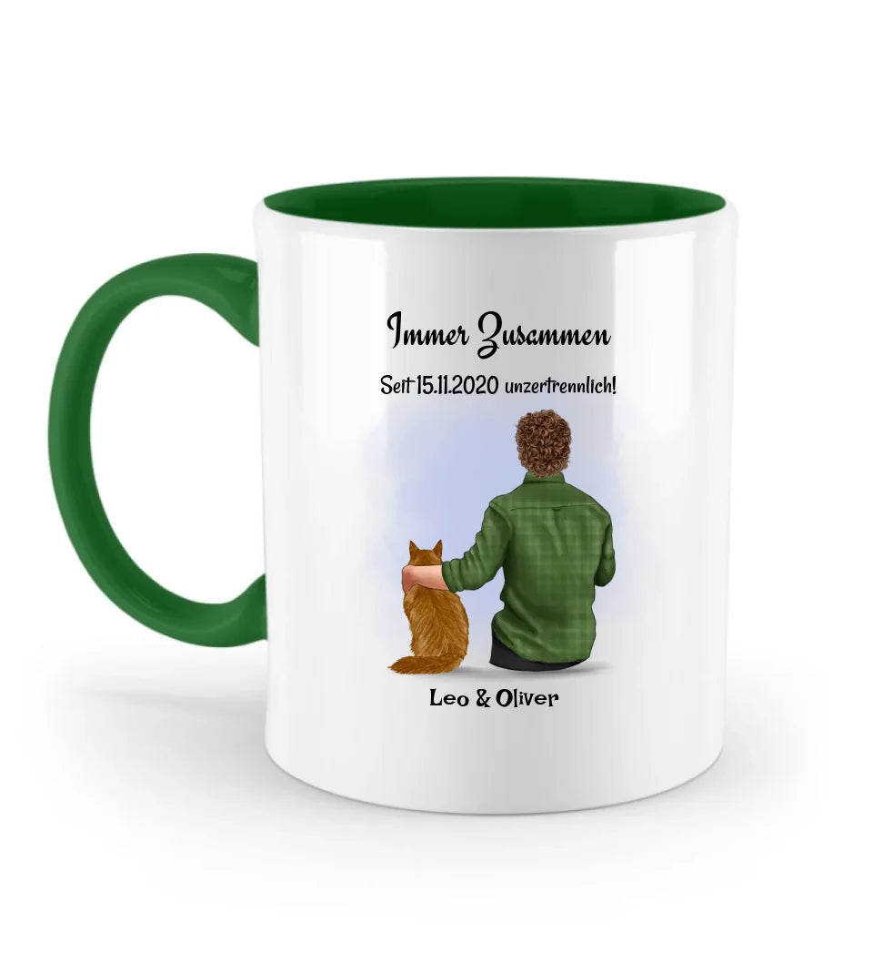 Junge Katze Tasse Geschenk personalisiert mit 1-2 Katzen
