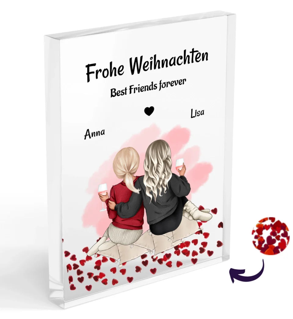 Beste Freundin Weihnachtsgeschenk Acrylglas personalisiert