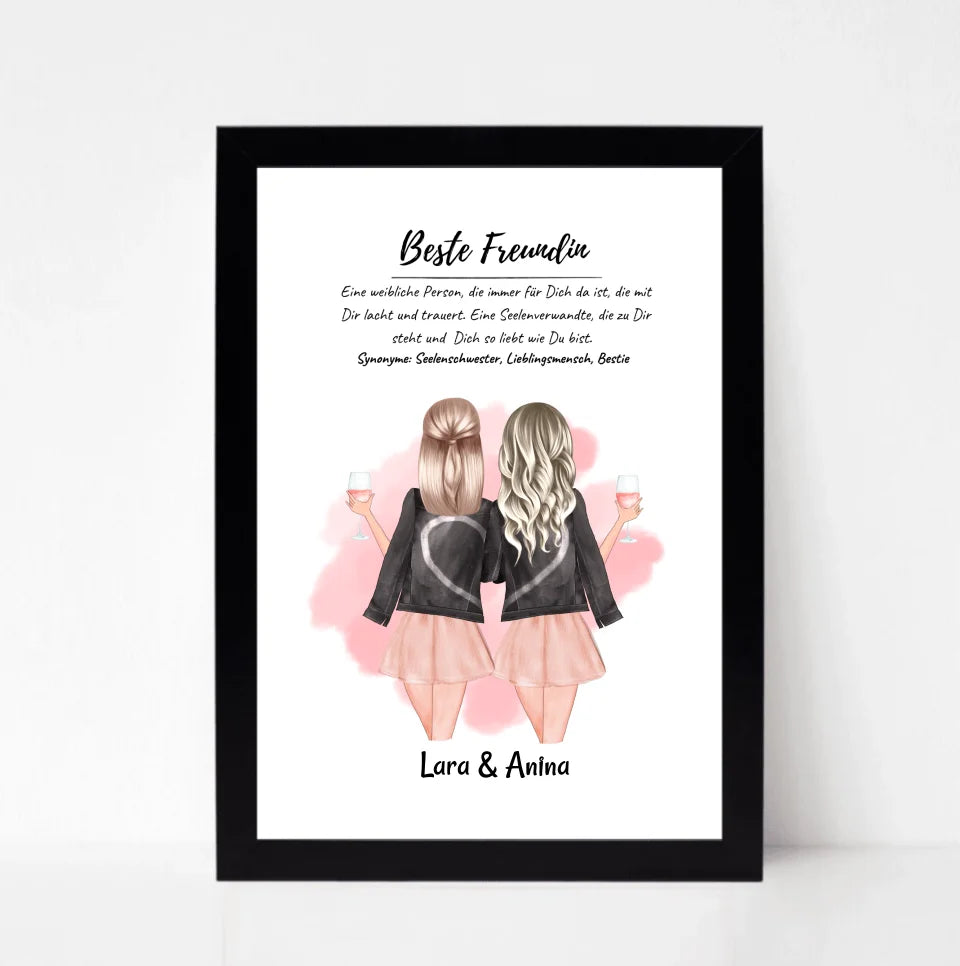 Beste Freundin Geschenk Bild personalisiert
