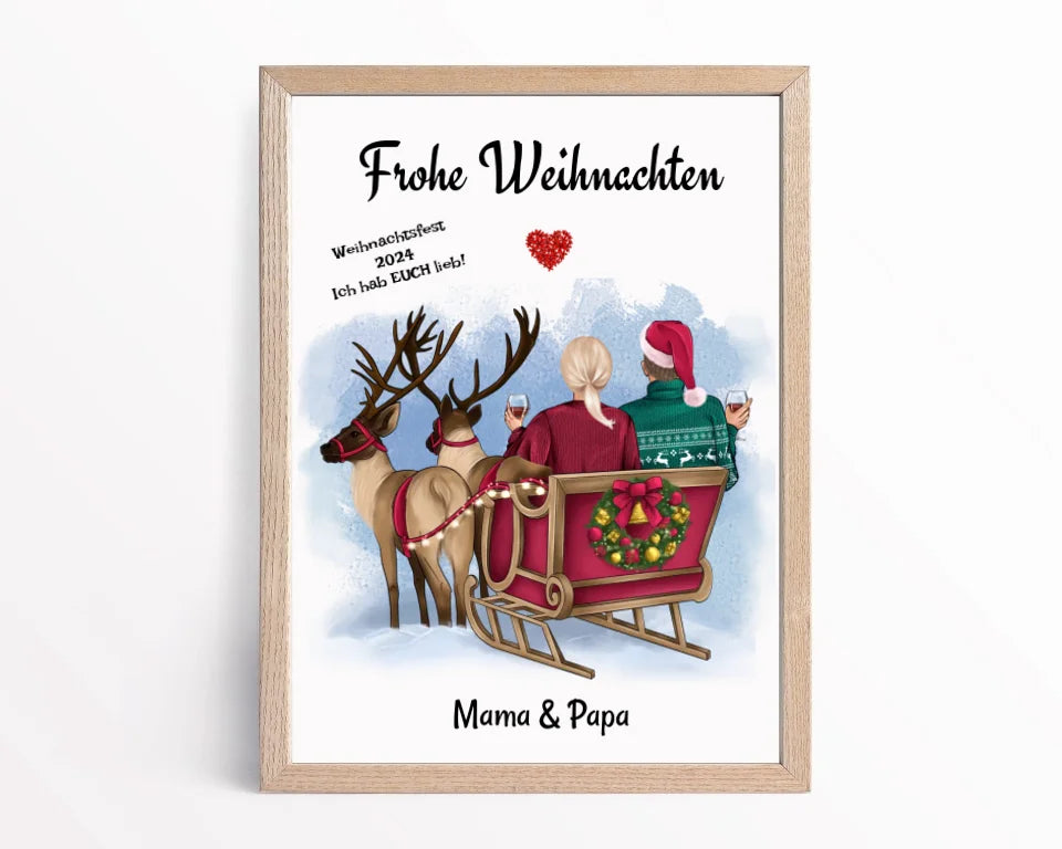 Eltern Bild Weihnachtsgeschenk personalisiert
