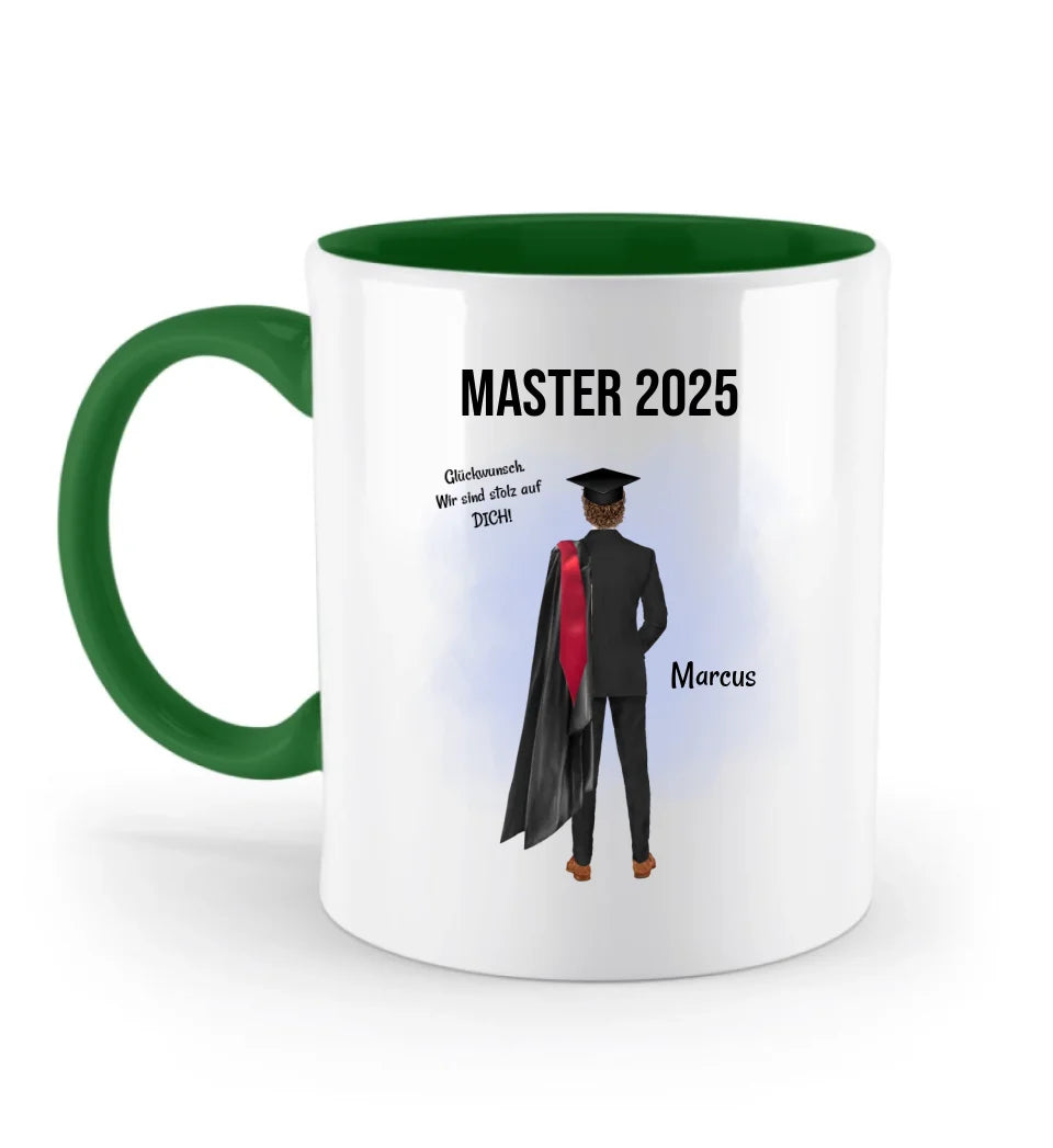 Abschlussgeschenk Mann Tasse Bachelor & Master