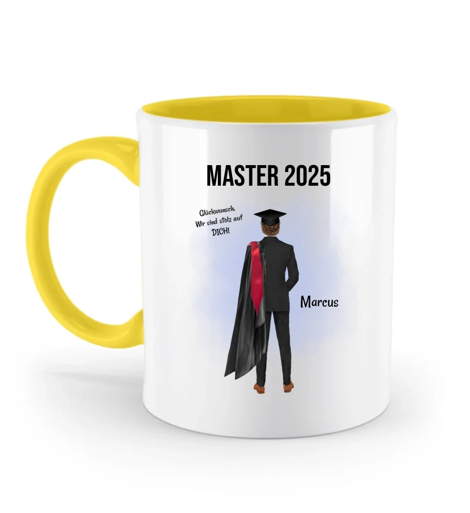 Abschlussgeschenk Mann Tasse Bachelor & Master