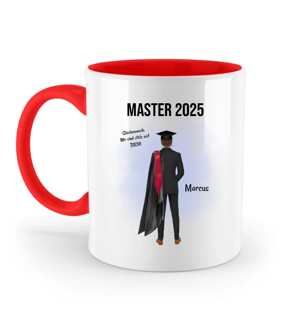 Abschlussgeschenk Mann Tasse Bachelor & Master