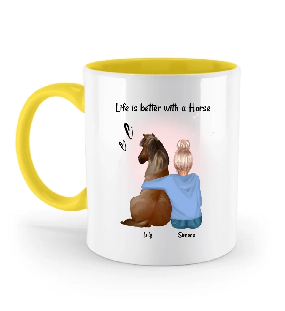 Mädchen Pferd Tasse Pferdebesitzerin Geschenk personalisiert