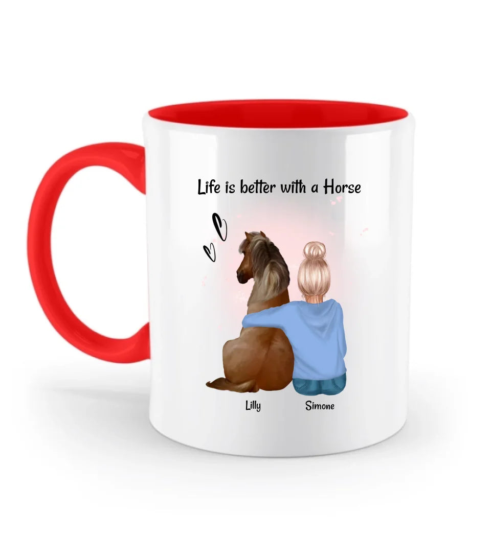 Mädchen Pferd Tasse Pferdebesitzerin Geschenk personalisiert