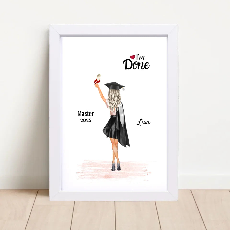 Poster mit Rahmen Weiß