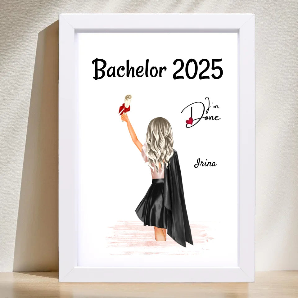 Poster mit Rahmen Weiß 1