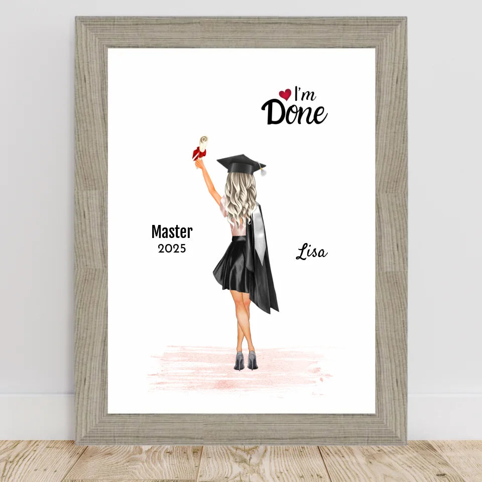 Poster mit Rahmen Beige 2