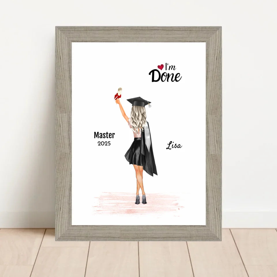 Poster mit Rahmen Beige 1