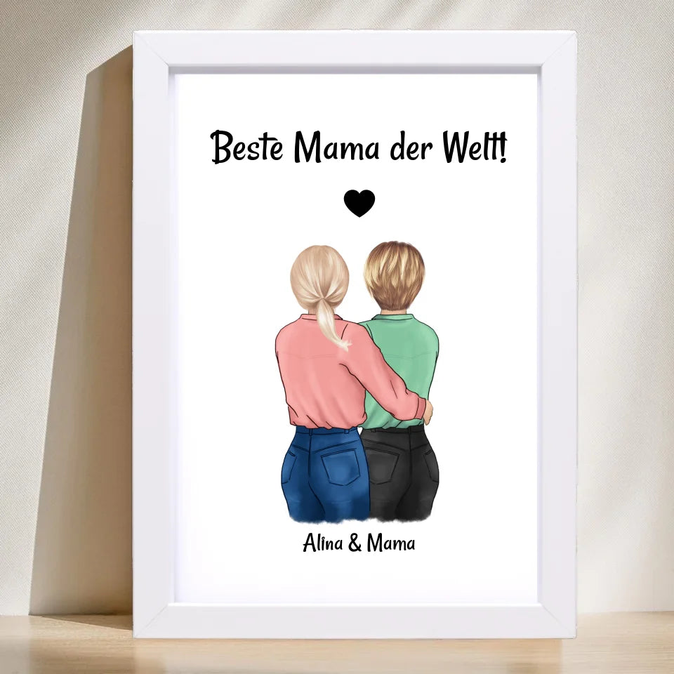 Poster mit Rahmen Weiß 1