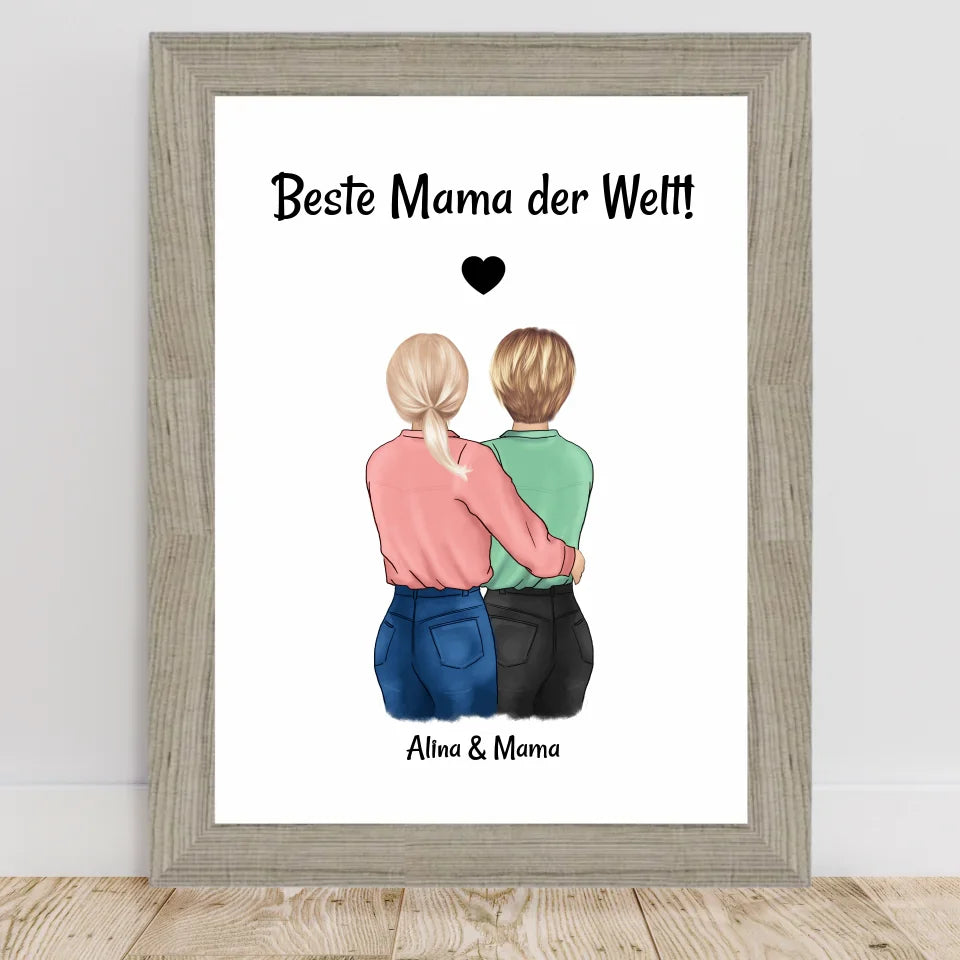 Poster mit Rahmen Beige 2