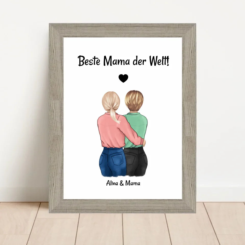 Poster mit Rahmen Beige 1