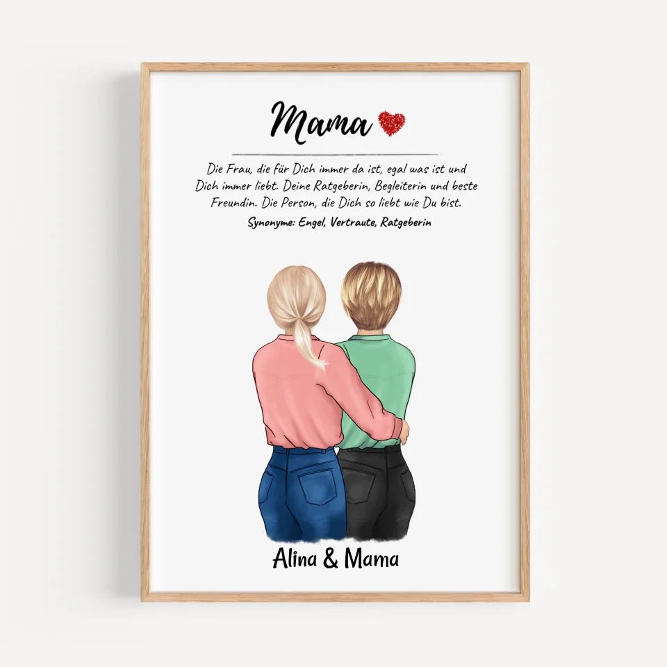 Geschenk Mutter Tochter Poster personalisiert - Cantty