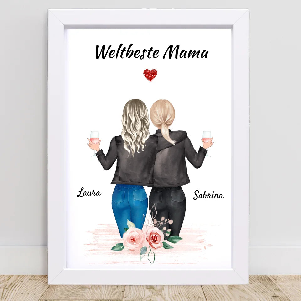 Poster mit Rahmen Weiß 2