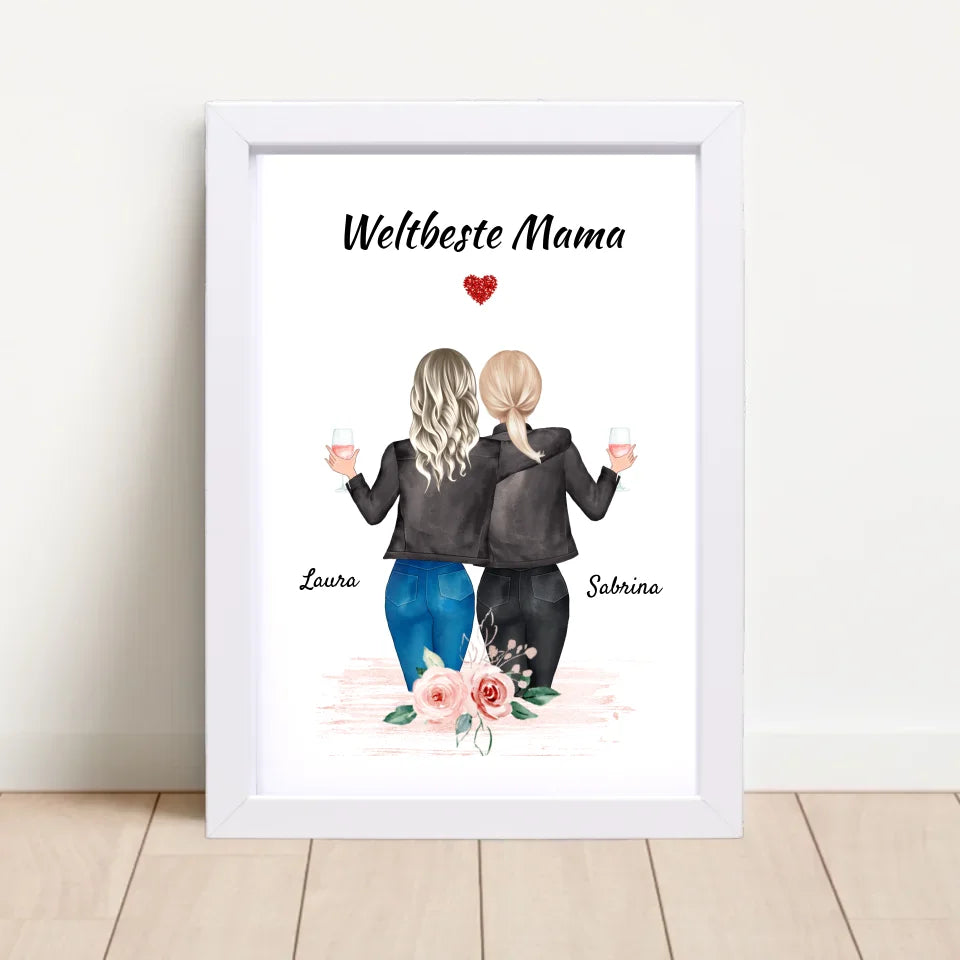 Poster mit Rahmen Weiß